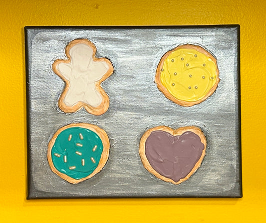 3D Acrylic Painting 8X10: Iced Sugar Cookies