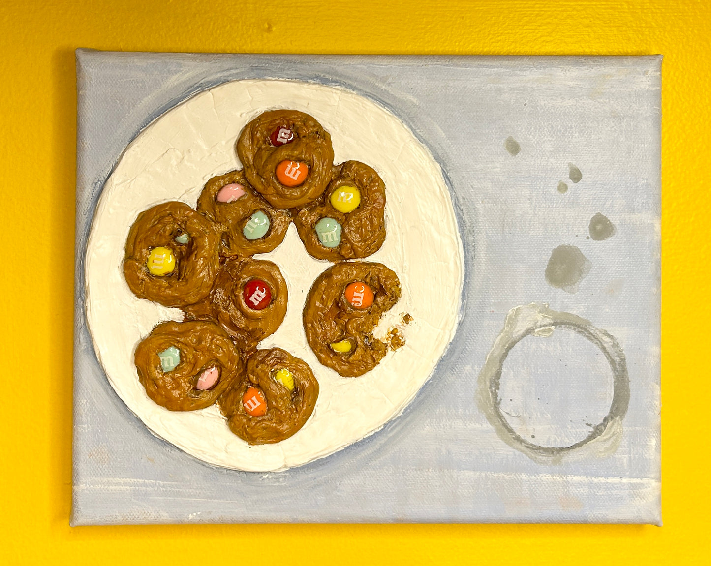 3D Acrylic Painting 8X10: Cookies on a Plate