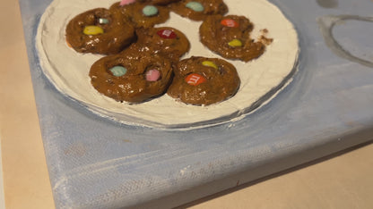 3D Acrylic Painting 8X10: Cookies on a Plate